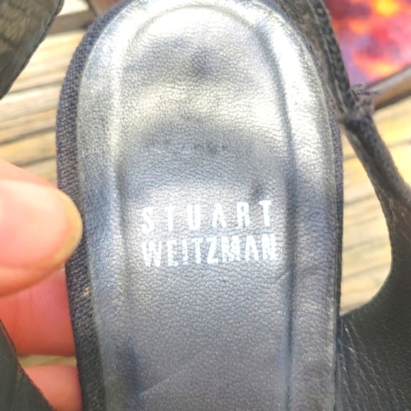 Stuart Weitzman Black Peep Toe Tortoise - Picture 6 of 10